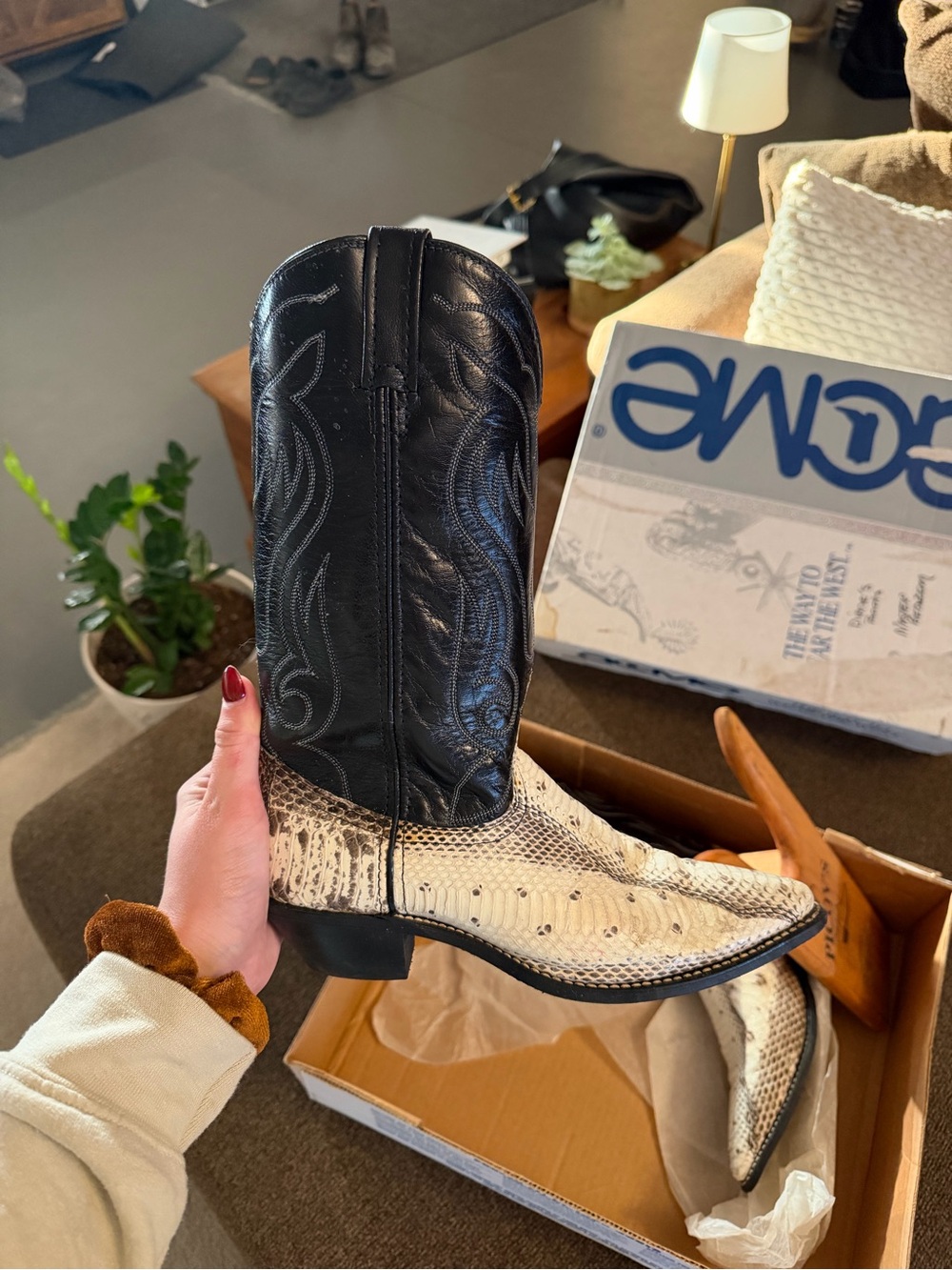 Snake skin cowgirl boots